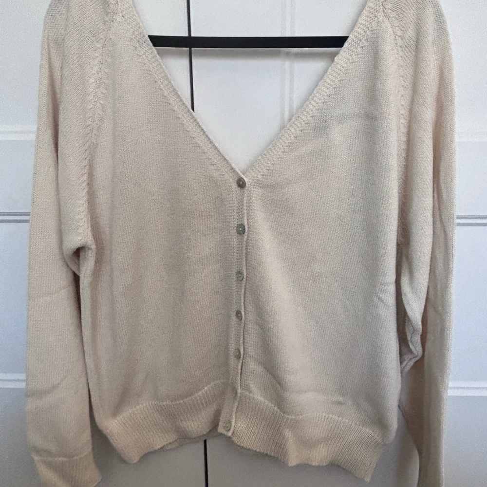 Zara Cream Button-Up Cardigan